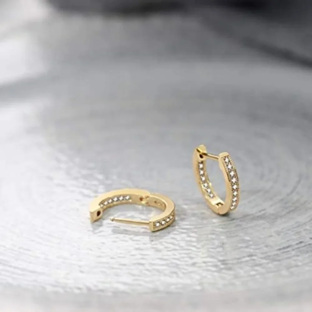 Cubic Zirconia Huggie Earrings